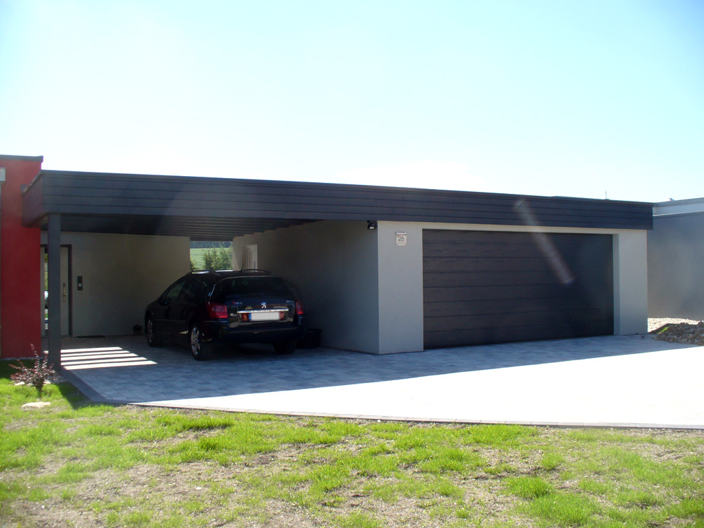 Garagen-Carport-Kombination als Fertiggarage